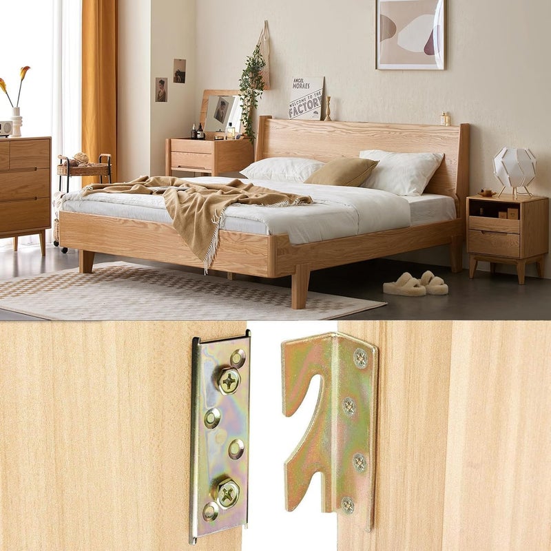 Fulycin Bed Brackets 8Pack Heavy Duty Bed Fittings Wooden Bed Frame Connectors with Screws for Headboards Footboards Hold - Image 5